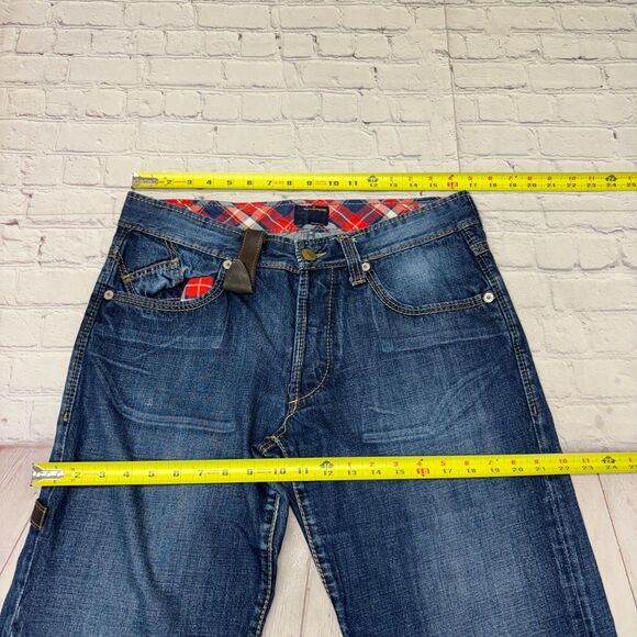 Vintage Energie Men Straight Jeans Size 33 Blue Denim Y2K Distressed D049 -26 - Picture 2 of 16